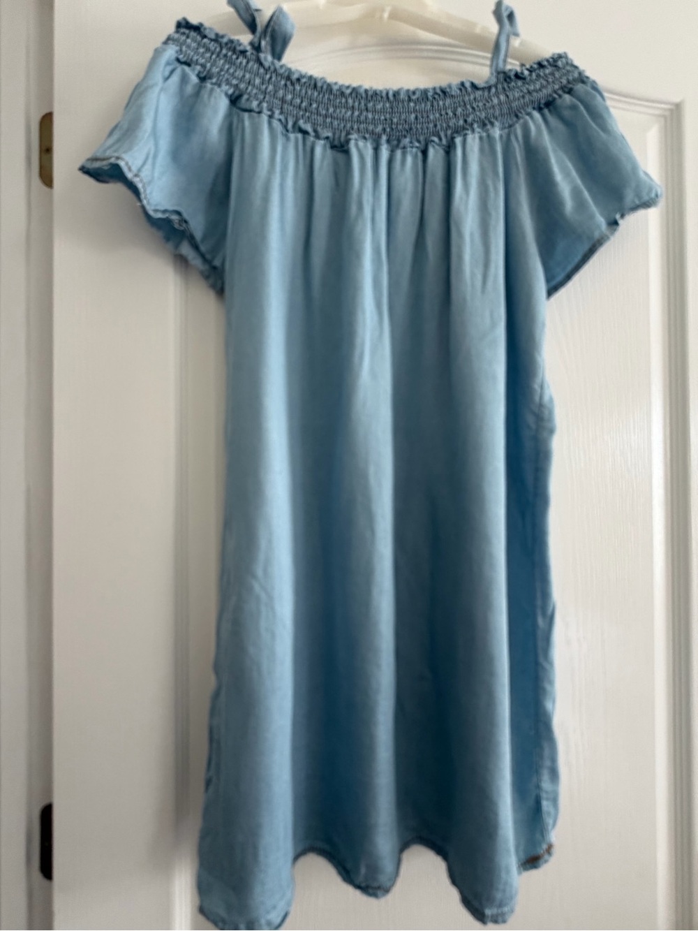 Light Blue Off-Shoulder Casual Summer Dress